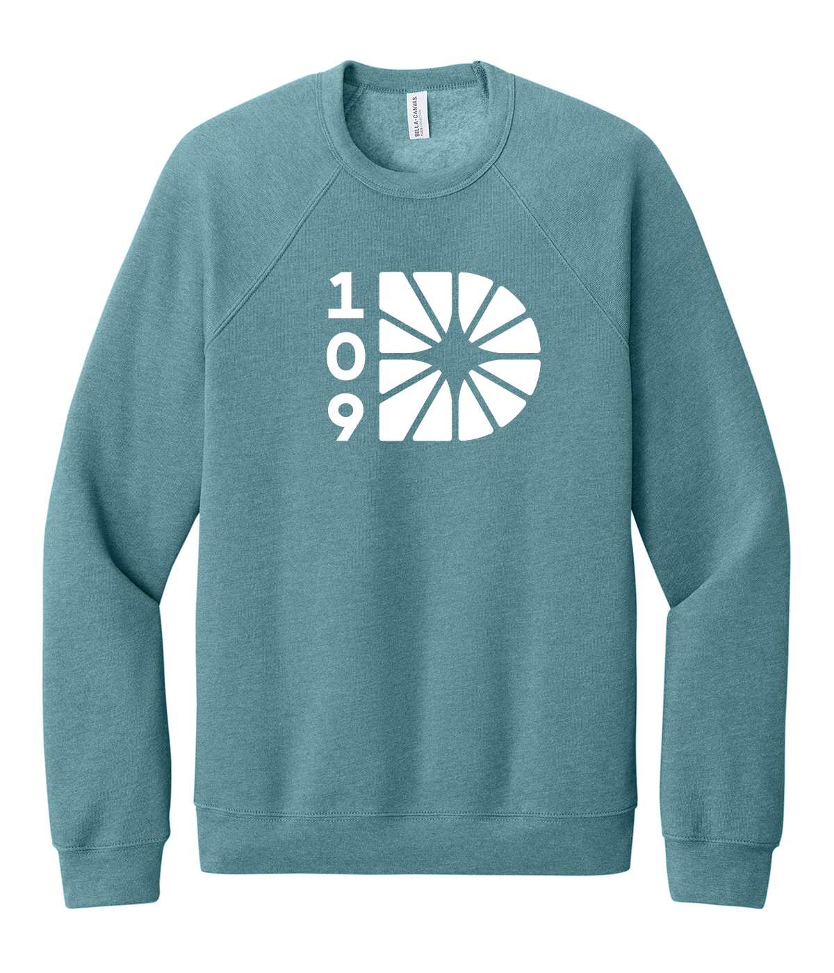 BELLA+CANVAS Unisex Sponge Fleece Sweatshirt-Heather Blue Lagoon w/ white imprint-BC3901
