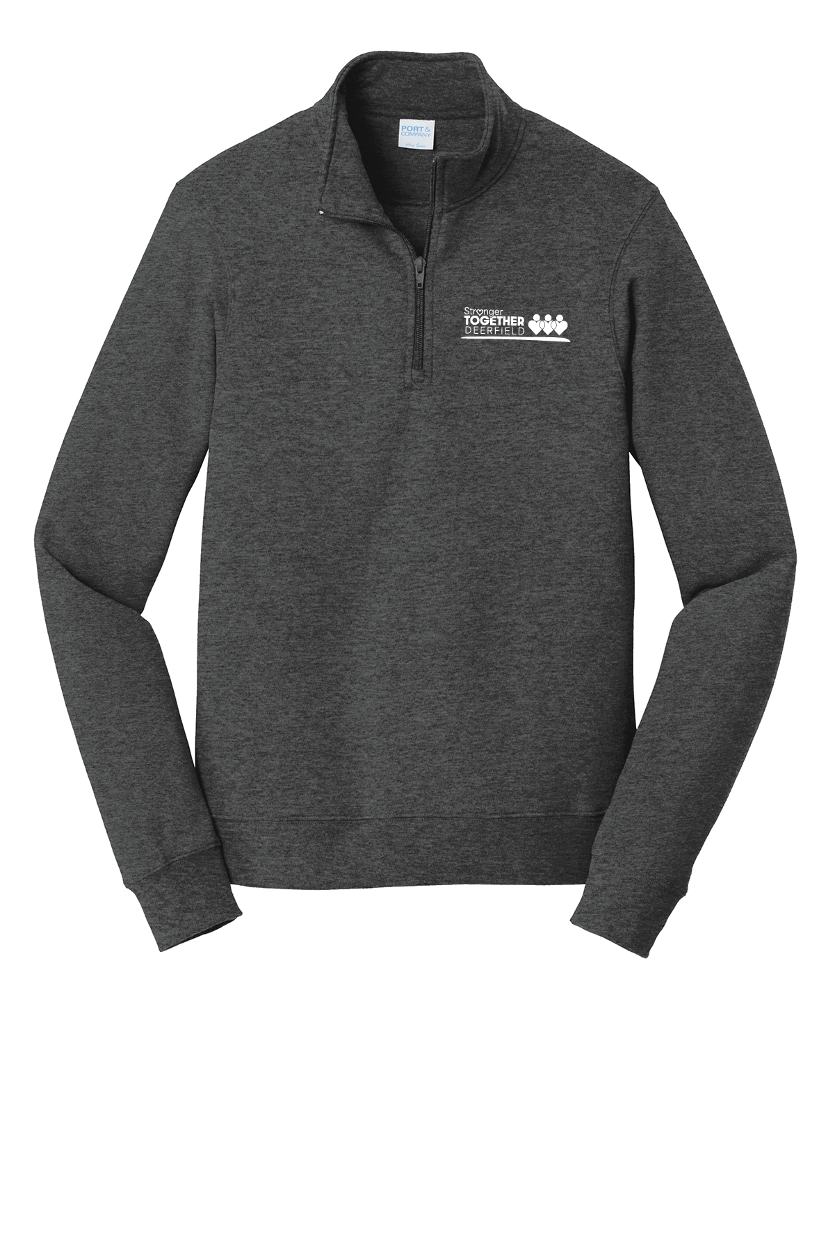 PC850Q Dark Heather Grey Unisex Port & Co Fleece 1/4-Zip Sweatshirt