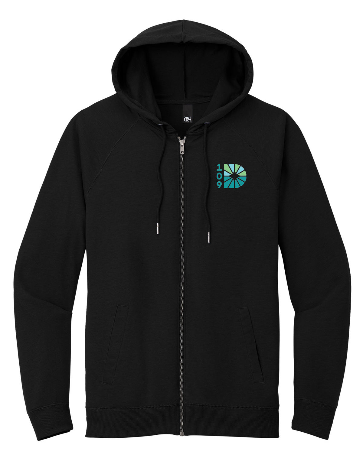 District Featherweight French Terry Full-Zip Hoodie-black- DT573